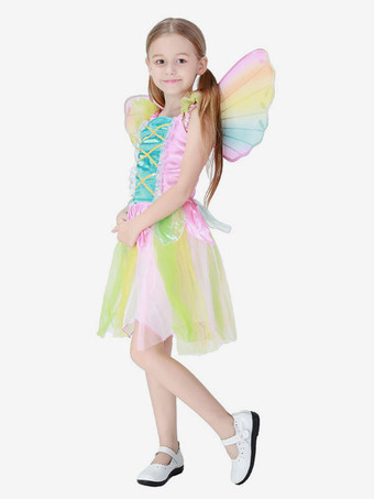 子供用ハロウィンコスチュームエンジェルレインボーペタル子供用ドレス