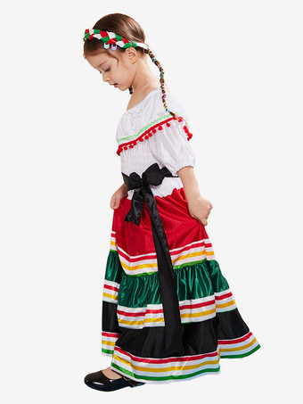 子供のためのハロウィンコスチューム白いハロウィンチュニック子供のポリエステル繊維ポリエステルサッシドレス