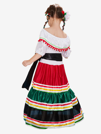 子供のためのハロウィンコスチューム白いハロウィンチュニック子供のポリエステル繊維ポリエステルサッシドレス