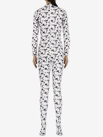 パターニング全身タイツ パターニング全身タイツ　ホワイト　ノベルティ　ライクラ・スパンデックス　大人用　女性用　ハロウィーン　 ハロウィン