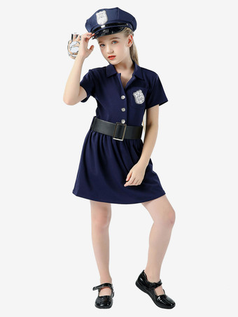 Cadeau Enfants Police Cosplay Costume Chapeau Ceinture Coton Mélange Enfants Cosplay Ensemble Déguisement Carnaval