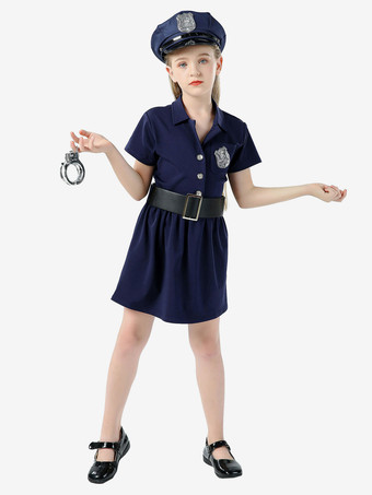 Cadeau Enfants Police Cosplay Costume Chapeau Ceinture Coton Mélange Enfants Cosplay Ensemble Déguisement Carnaval