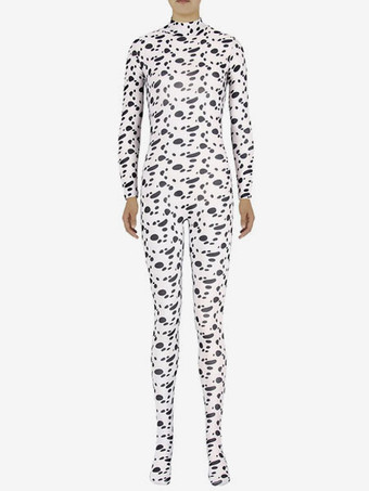 ホワイト パターニング全身タイツ パターニング全身タイツ　ホワイト　ノベルティ　ライクラ・スパンデックス　大人用　女性用　ハロウィーン　 ハロウィン