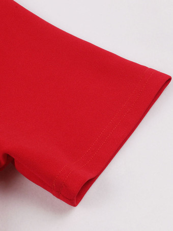 1950年代オードリー・ヘップバーン風　レトロドレス　Vネック　半袖　二次会　お呼ばれ　発表会　ロングロカビリードレス