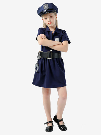 Cadeau Enfants Police Cosplay Costume Chapeau Ceinture Coton Mélange Enfants Cosplay Ensemble Déguisement Carnaval