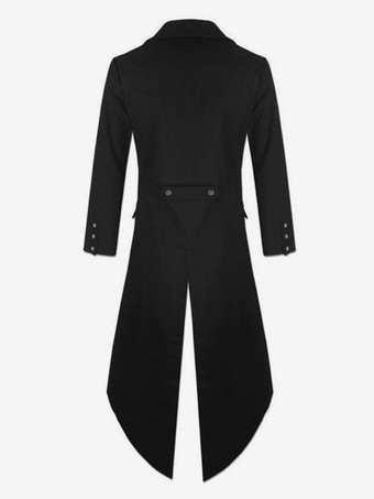 人のための黒のビンテージコート貴族ボタン装飾タキシードレトロ衣装ハロウィン