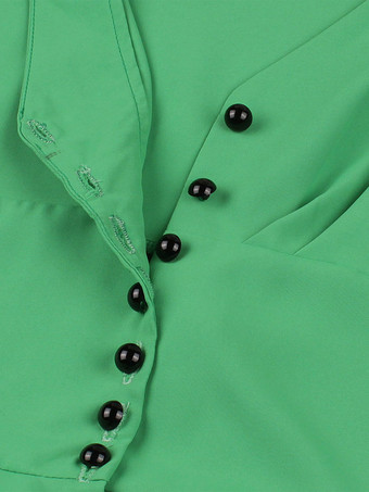 レトロワンピース　1950年代オードリー・ヘップバーン風　ピンク　半袖　Vネック　二次会　お呼ばれ　発表会　スイングドレス