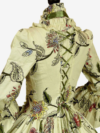 プリンセス 女性用 貴族ドレス 中世 ドレス グリーン 長袖 ポリエステル 綿じゅす ダンスパーティー チョーカー ドレス ヴィンテージ 中世 ドレス・貴族ドレス ヨーロッパ　宮廷風 レトロコスチューム コスチューム コスチューム