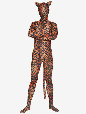 Toussaint Cosplay Costume Tigre imprimer Lycra Spandex Zentai Suit Déguisements Halloween