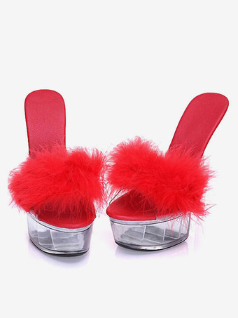 女性のためのセクシーなサンダルブラックオープントゥスティレットヒールミュール ポールダンスシューズ