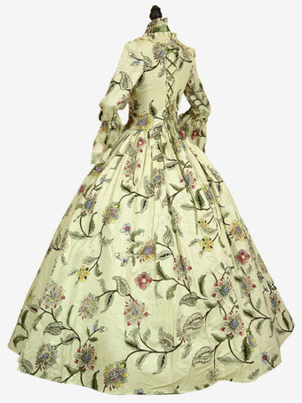 プリンセス 女性用 貴族ドレス 中世 ドレス グリーン 長袖 ポリエステル 綿じゅす ダンスパーティー チョーカー ドレス ヴィンテージ 中世 ドレス・貴族ドレス ヨーロッパ　宮廷風 レトロコスチューム コスチューム コスチューム