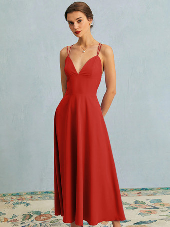 レッド ブラック ドレス スパゲッティ ストラップ ノースリーブ プリーツ プロム マキシ ドレス