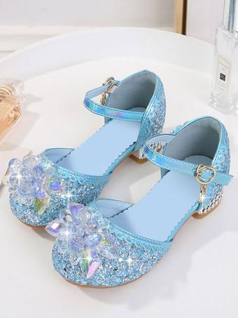 Royal blue flower girl fashion shoes