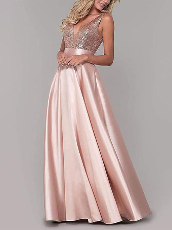 イブニングドレス Vネック マキシレングス 社交ページェントドレス