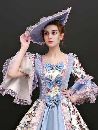 ライトスカイブルーレトロキャップクリスマスハロウィーン女性ポリエステルロイヤルハットコスチュームアクセサリー