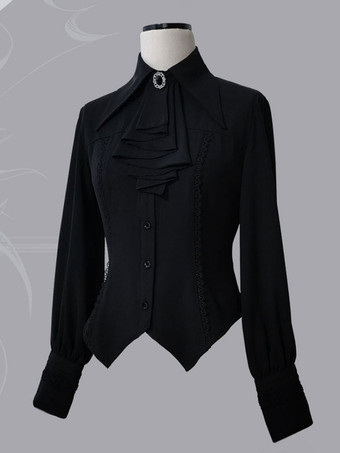 ゴスロリ ブラウス 長袖 ロリータ トップ ブラウス ロリータ シャツ グレー