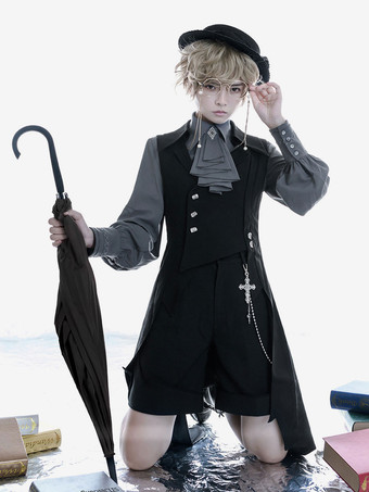 ブラック ゴスロリ ブラウス 長袖 ロリータ トップ ブラウス ロリータ シャツ グレー