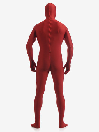 全身タイツ　暗い赤　顔出し　ユニセックス　ライクラ　スパンデックス　スーツ　ハロウィン　仮装　大人用