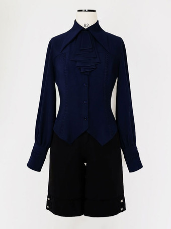 ゴスロリ ブラウス 長袖 ロリータ トップ ブラウス ロリータ シャツ グレー