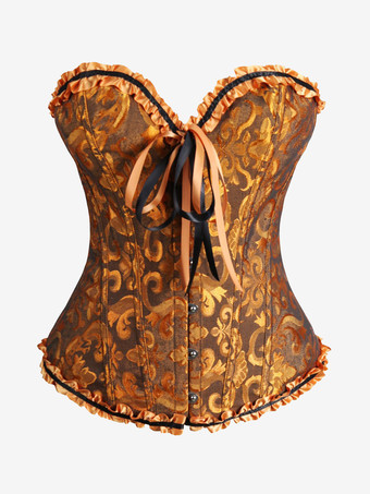 ゴールド ビスチェ　新作　編み上げタイプ　グリーン　２点セット　T-バック付き