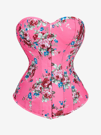 ピンク デニムコルセットヴィンテージフローラルプリントレースアップウエストトレーナー2025