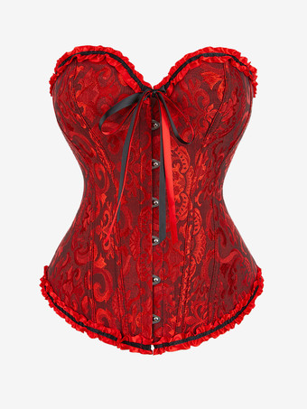 レッド ビスチェ　新作　編み上げタイプ　グリーン　２点セット　T-バック付き