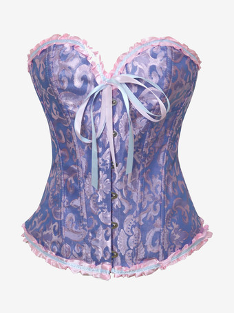 ブルー ビスチェ　新作　編み上げタイプ　グリーン　２点セット　T-バック付き