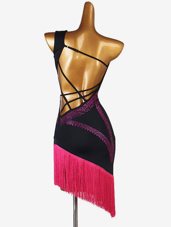 ラテンダンスコスチュームローズレディースライクラスパンデックスドレスダンスウェア