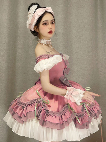 スウィートロリータドレス ポリエステル 半袖ドレス