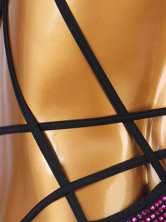 ラテンダンスコスチュームローズレディースライクラスパンデックスドレスダンスウェア