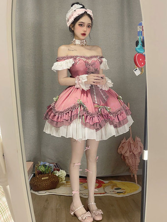 スウィートロリータドレス ポリエステル 半袖ドレス