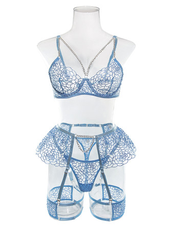 ランジェリー ブラジャー ブラジャー 女性用 ヌード ポリエステル レース 3ピース セクシー ホット 下着