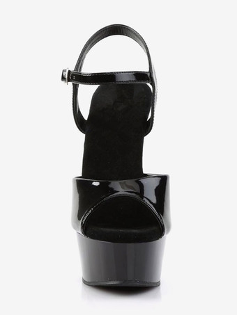 女性のためのセクシーなサンダルPUレザーのぞき見つま先のモンクストラップのセクシーな靴