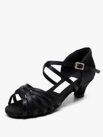 ブラック キッズラテンダンスシューズガール社交ダンスシューズ