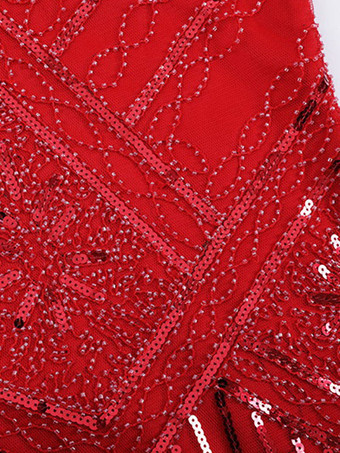 レッド フラッパー ドレス ストライプ スパンコール ビーズ フリンジ 1920 年代 ファッション スタイル 衣装 グレート ギャツビー タッセル付き コスチューム レトロ 20 年代 パーティー ドレス バーガンディ