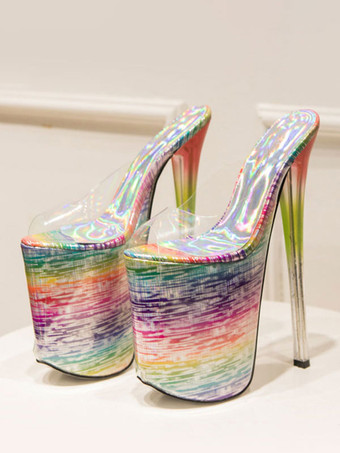 ハイヒールのセクシーなサンダル赤PUレザーのぞき見つま先レーザーセクシーな靴 ポールダンスシューズ