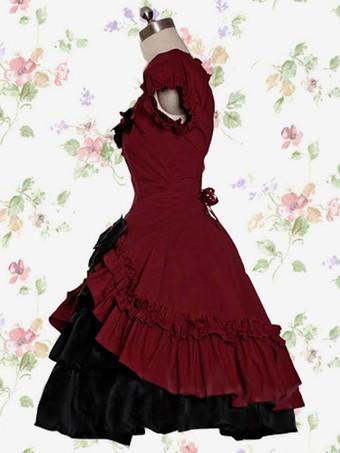 Gothic Lolita OP Dress Lace Ruffle Bow Lolita One Piece Dress 