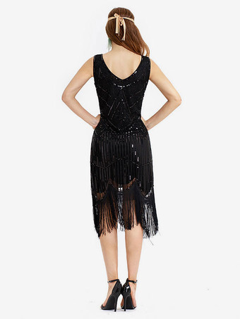 1920 年代のファッションスタイルの衣装フラッパードレスグリーンフリンジスパンコールグレートギャツビー V ネック衣装レトロ 20 s パーティードレス バーガンディ