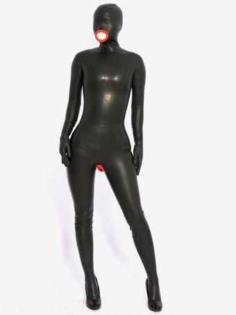 Morph Suit Sexy Black Bodysuit Shiny Metallic Catsuit Women's Full Body Suit  - Milanoo.com