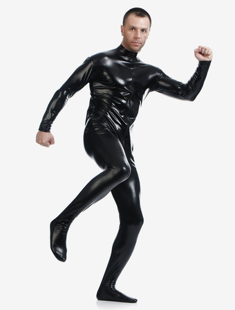 クラシック　ブラック　シャイニーメタリック　コスプレ　全身タイツ　ハロウィン　コスチューム　 ハロウィン