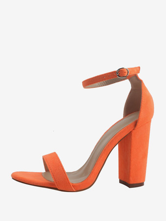 レディース チャンキーヒール アンクルストラップ サンダル プロムシューズ スエード ホームカミングシューズ