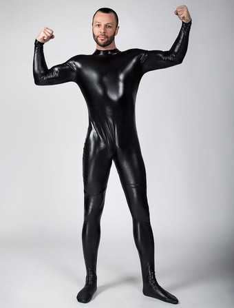 クラシック　ブラック　シャイニーメタリック　コスプレ　全身タイツ　ハロウィン　コスチューム　 ハロウィン