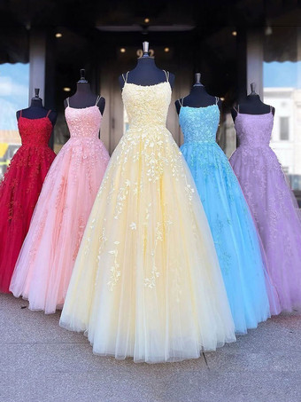 ピンクプロムドレスラベンダー A ライン V ネック ノースリーブ レースアップ バックレス クロス ロング レース パーティー ドレス 結婚式のゲストドレス 無料カスタマイズ