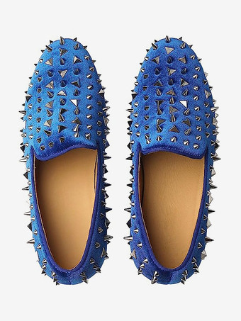 メンズ ローファー シューズ リベット スパイク スリッポン プロム パーティー ウェディング シューズ