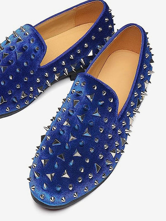 メンズ ローファー シューズ リベット スパイク スリッポン プロム パーティー ウェディング シューズ