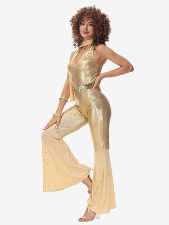 ゴールド 90 年代レトロ コスチューム ヒップ ポップ ジャンプスーツ コスチューム 衣装