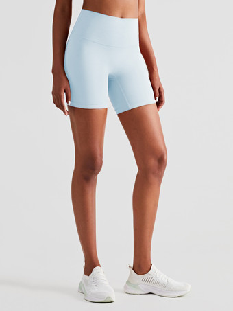 ベビーブルーヨガショーツ ハイウエスト サマー スポーツ バイカー ショーツ 女性用