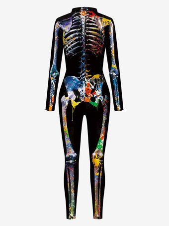 Monster Zentai Suits   Women   Zentai Jumpsuit Green Scary Skeleton   Lycra Spandex Catsuit