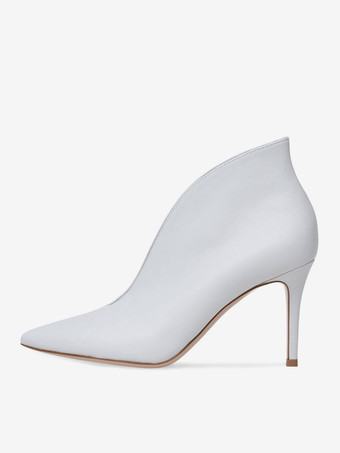 ハイヒールブーティー ポインテッドトゥ スティレットヒール アンクルブーツ ブルゴーニュ