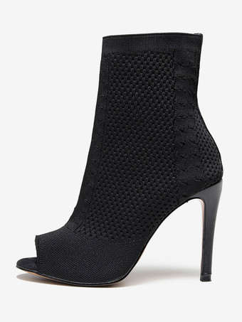 Mujer Peep Toe Stilettos Botines Negro